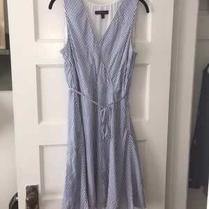 Banana Republic Blue Striped Wrap Dress